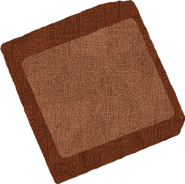 Brown textured square mat on a white background oatopia