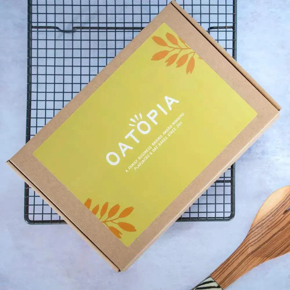Oatopia Best Sellers Box with six vegan plant-based flapjack flavors in one gift box