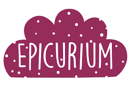 Epicurium logo with a purple cloud-like shape on a white background