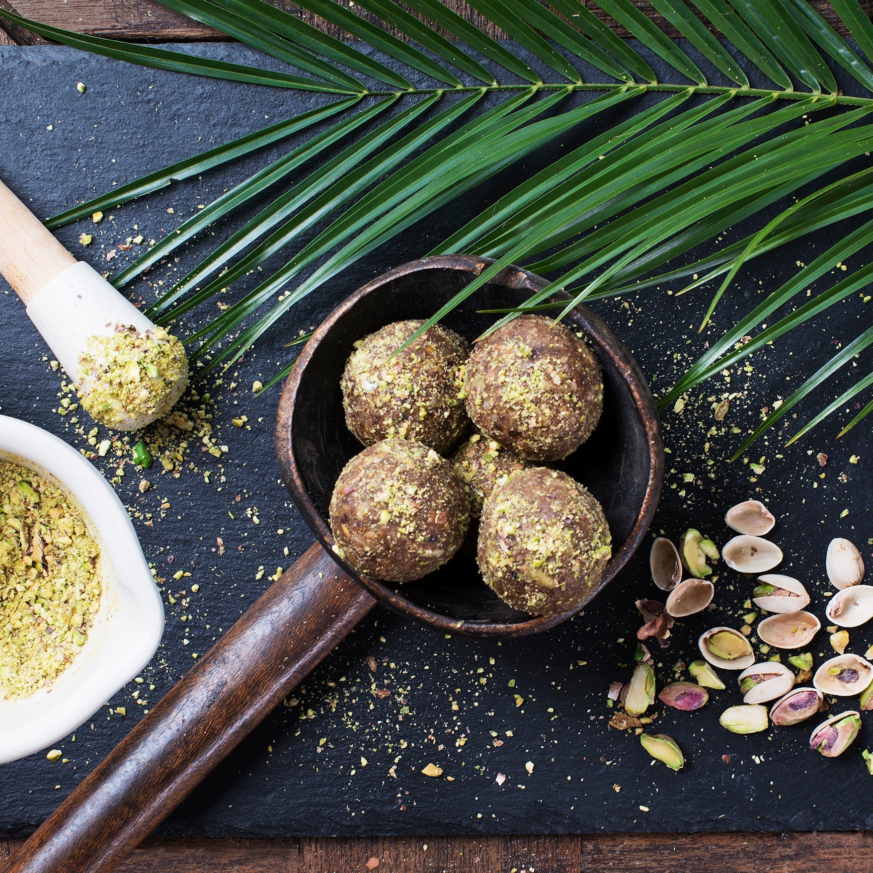 Pistachio vegan energy ball