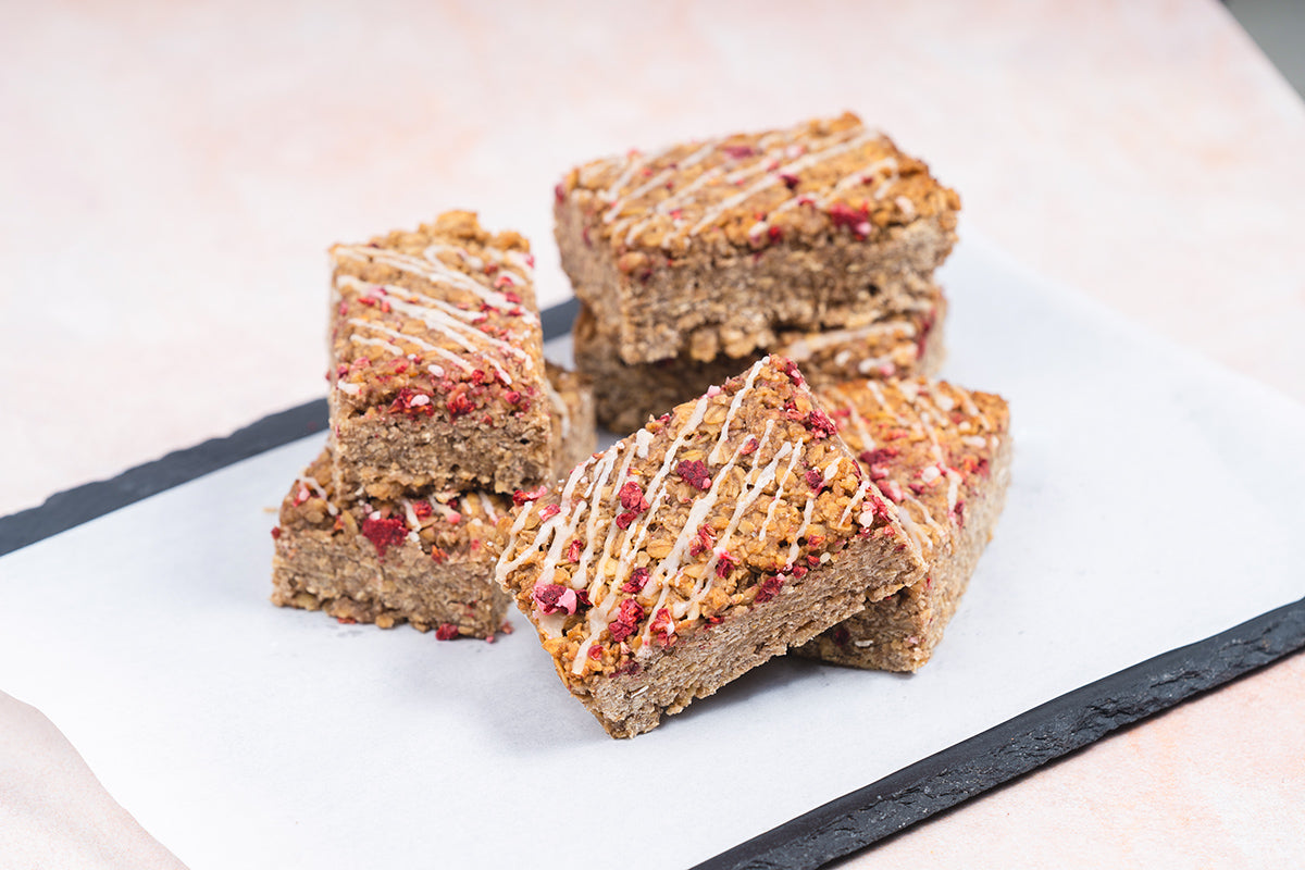 White Chocolate Raspberry Flapjack